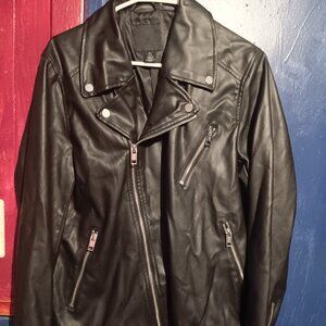 H&M  Girls Faux black leather with zippered design.